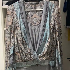 BCBG bohemian style silk blouse